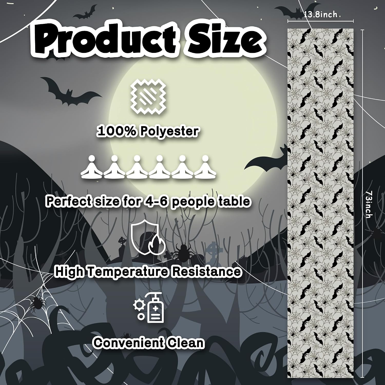 Detalle de Halloween Table Runner, Polyester