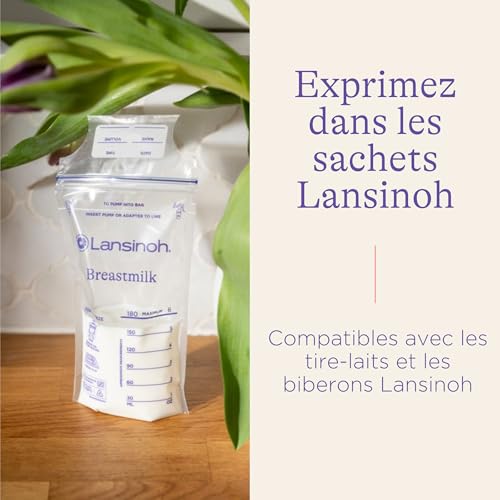 Detalle de Lansinoh Sachets de conservation lait maternel x50 pré-stérilisés anti-fuite