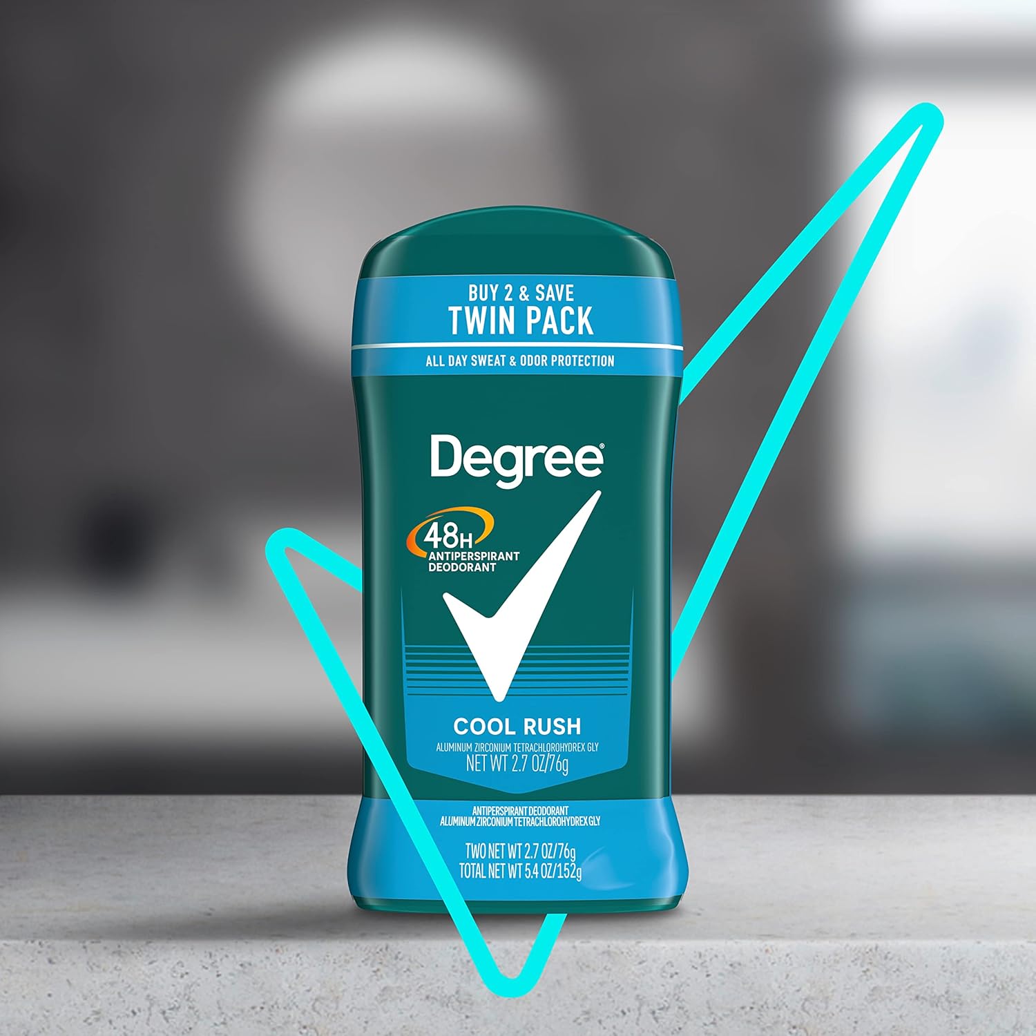 Detalle de Degree Men Original Cool Rush Antiperspirant Deodorant Twin Pack (48-Hour Protection), 2.7 oz