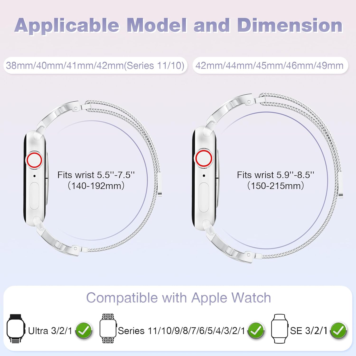 Thumbnail 1 de Slim Milanese Loop Watch strap 16mm mesh