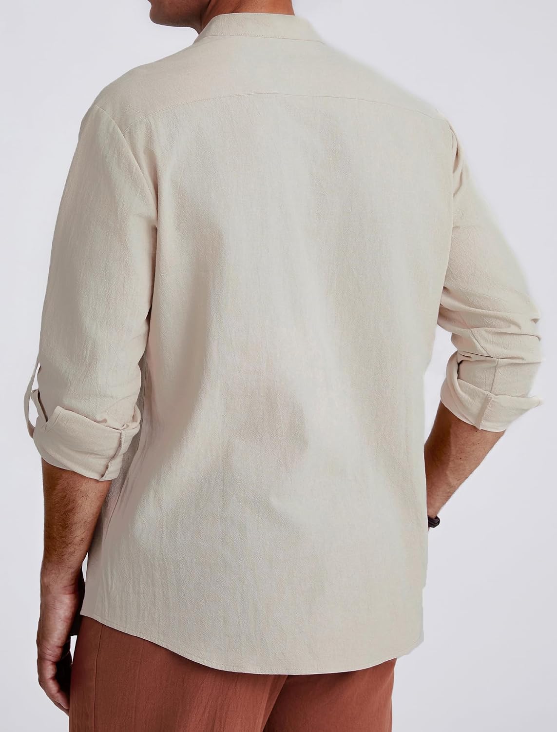Detalle de Enlision Men's Linen Shirt Classic Lace Up Long Sleeve – Vintage Medieval Inspired