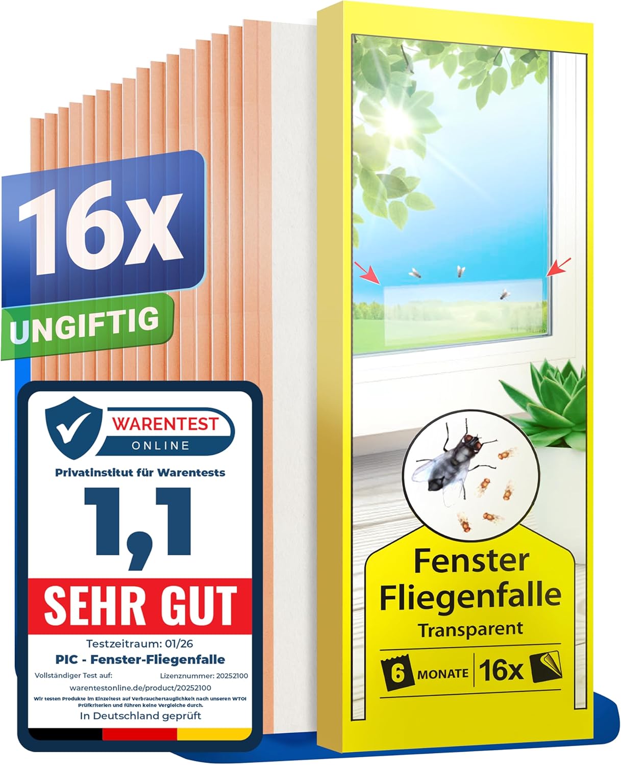 Detalle de PIC Fenster-Fliegenfalle 16 Stück