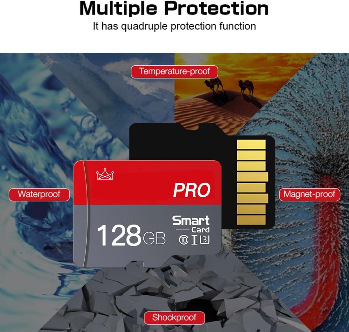 Detalle de 128GB Micro Memory Card Class 10 with Adapter (2-Pack) for Smartphones, Tablets, Drones