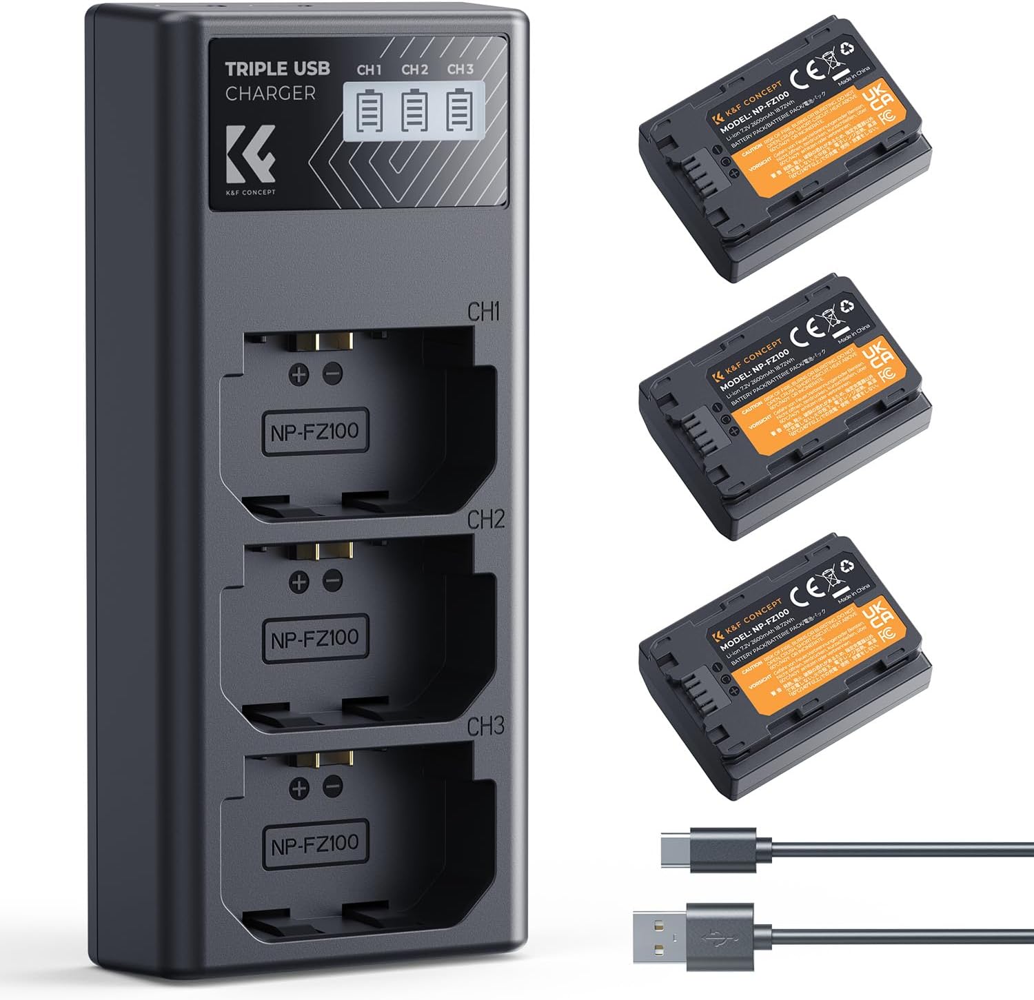 Detalle de K&F CONCEPT NP-FZ100 2280mAh Akkupack