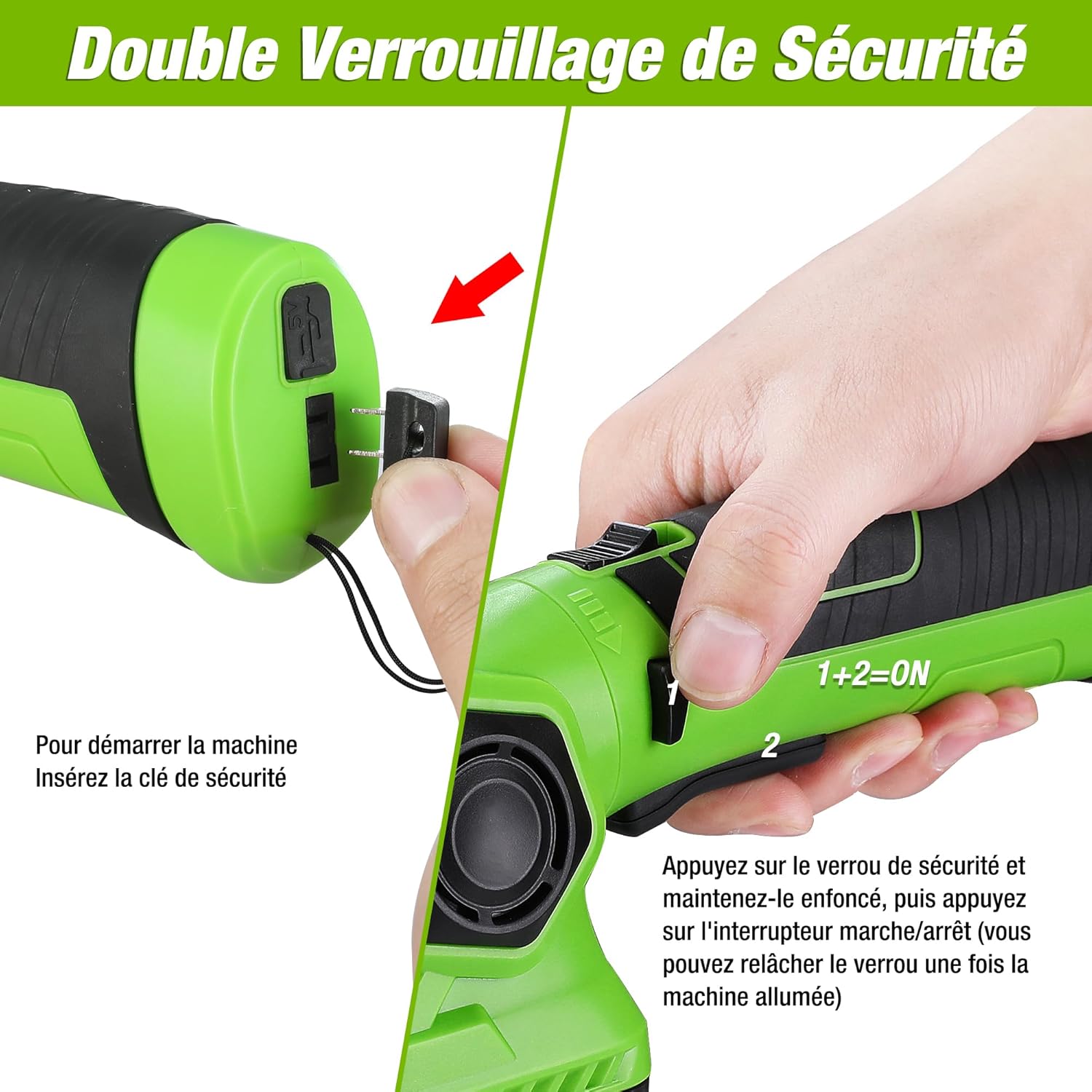 Detalle de WORKPRO Cisaille Sculpte-Haie et Taille-Herbes sans Fil 7,2 V – 2 en 1, 97 mm/140 mm