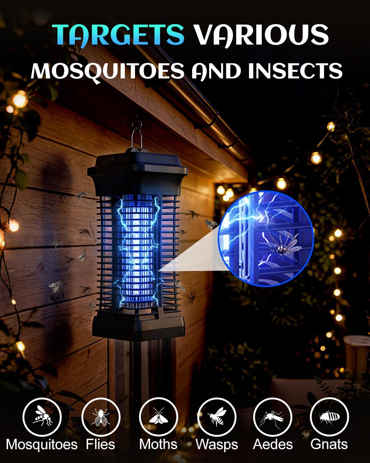 Thumbnail 2 de Molxss Electric Bug Zapper 4200V Indoor/Outdoor