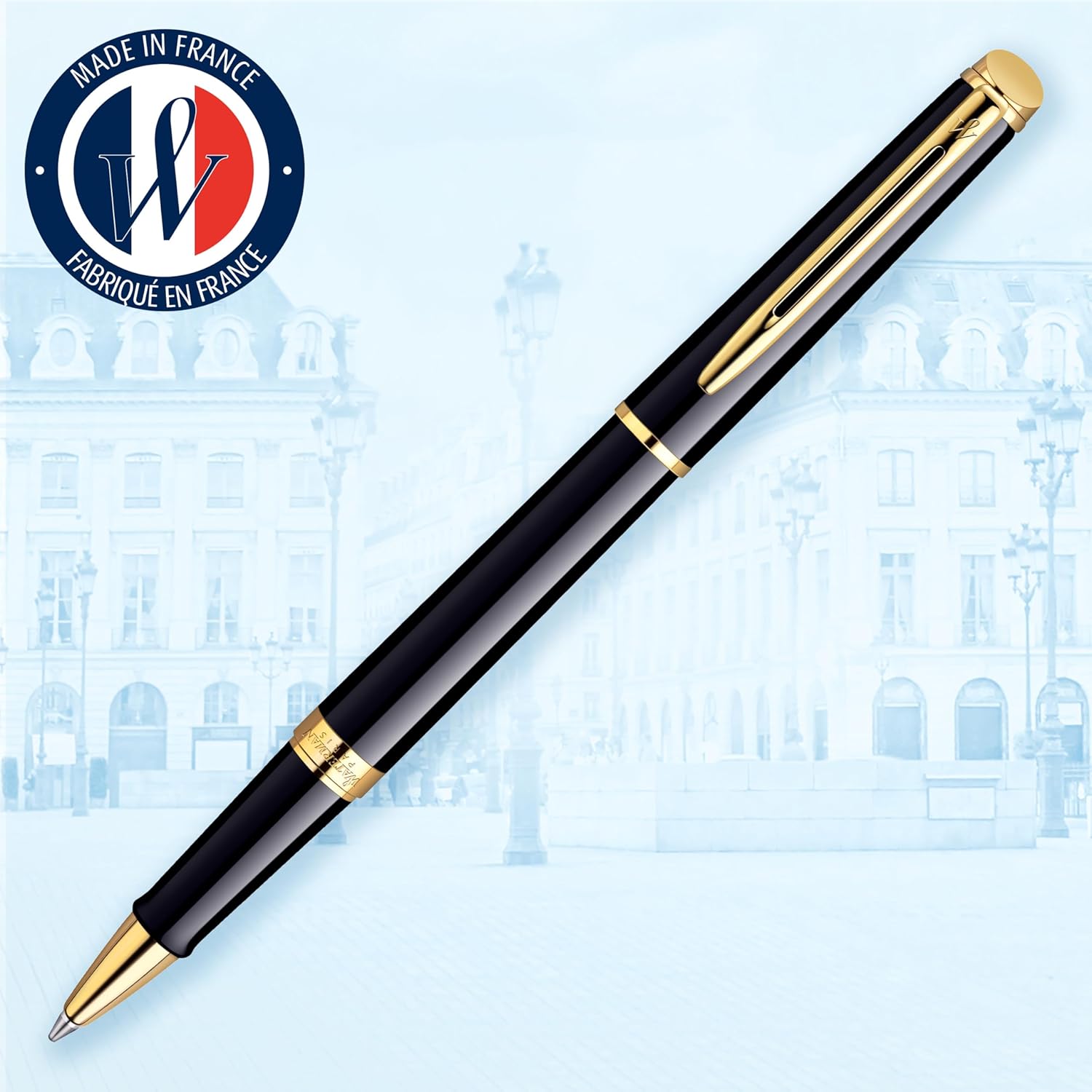 Detalle 2 de Waterman Hémisphère roller negro brillante, oro 23k, estuche