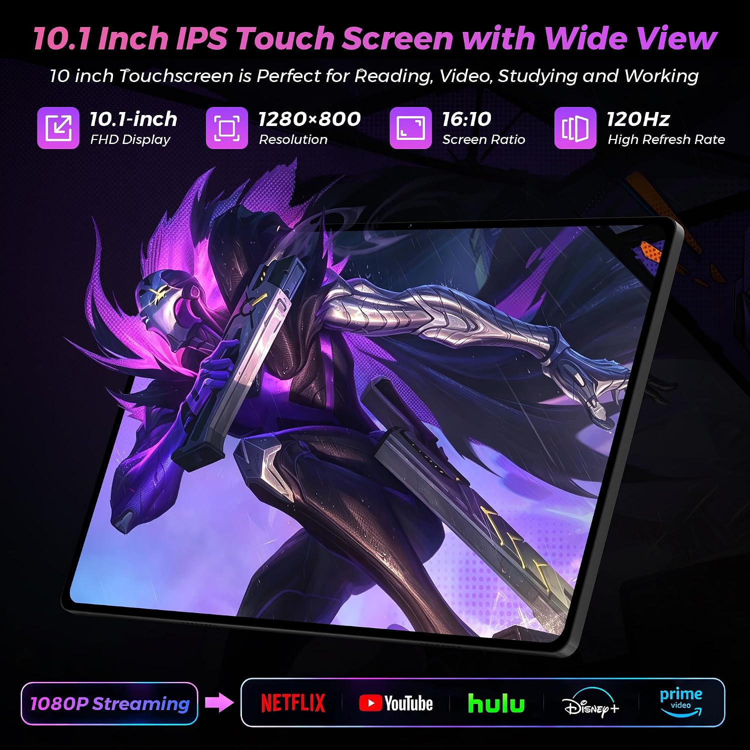 Detalle 2 de KibyBte 10.1 inch Tablet, Android 16, 32GB RAM, 512GB Storage