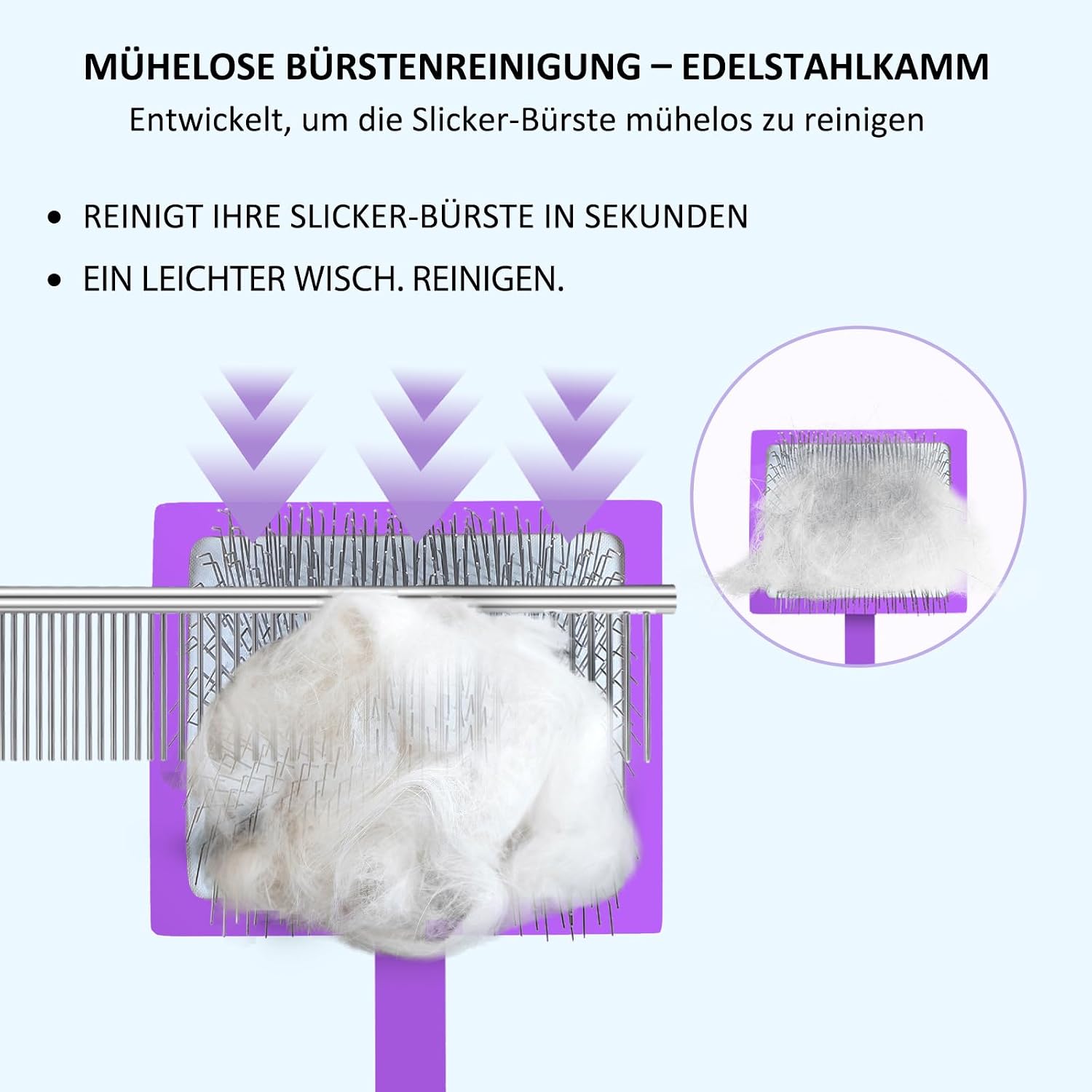 Thumbnail 6 de YOPETAYU Slicker Bürste mit Holzgriff – extra lange Borsten (25 mm) für Langhaarfell von Hunden und Katzen
