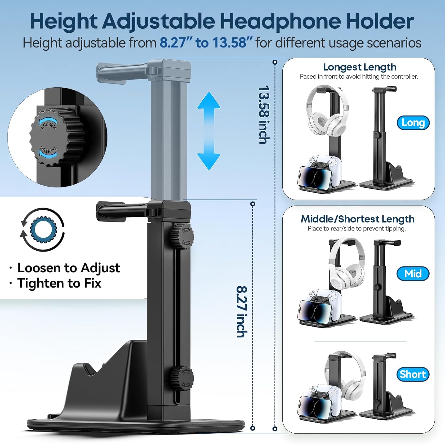 Thumbnail 2 de OIVO VGA DESIGN Gaming Controller Stand: 3-in-1 Desk Hub for Controllers, Headset and Phone