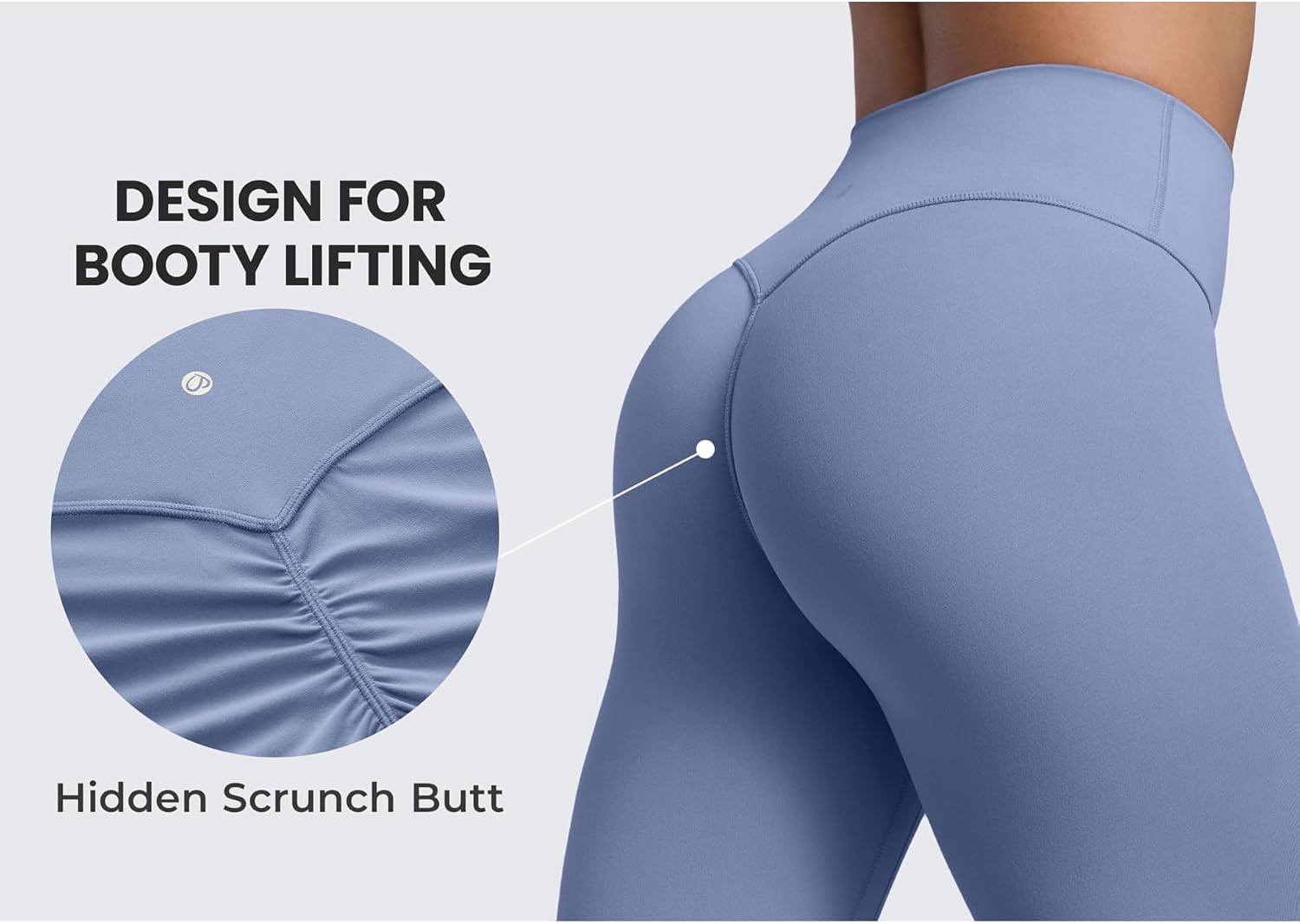 Detalle de CRZ YOGA Butterlift SecretSculpt Damen Scrunch Butt Leggings (High Waist, blickdicht)