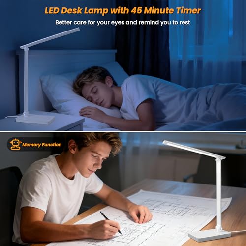 Detalle de Akynite Lampara Escritorio LED 42 LED con USB-C, 5 Colores y 10 Intensidades