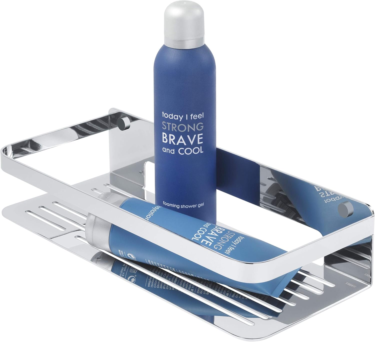 Detalle de Tiger Caddy Étagère de Douche Chromée – Étagère panier de Bain 32 x 7 x 13,6 cm