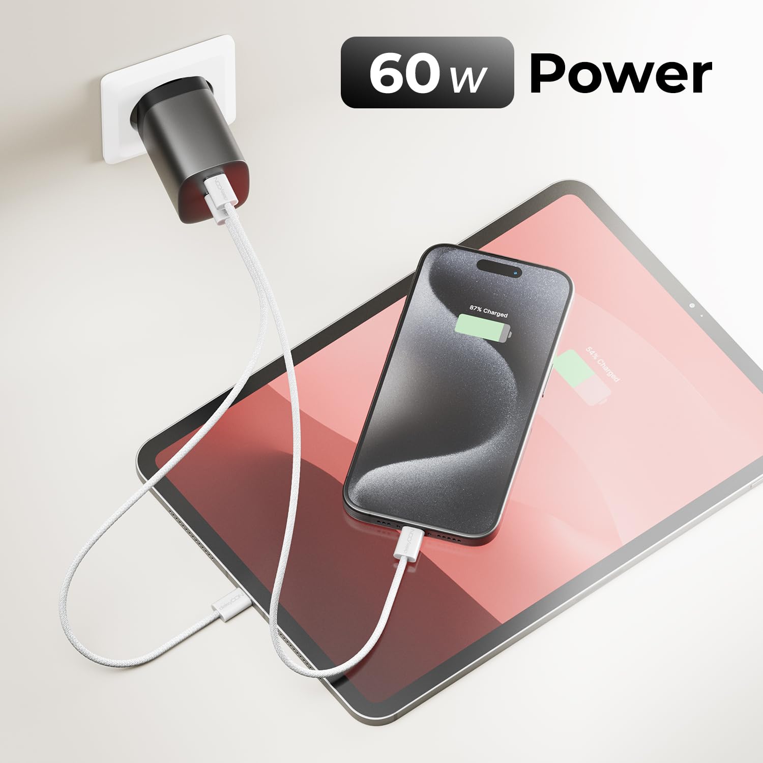 Thumbnail 5 de deleyCON 60W USB-C Kabel Set (4er Pack, 0,5m–3,0m) mit Power Delivery 3.0