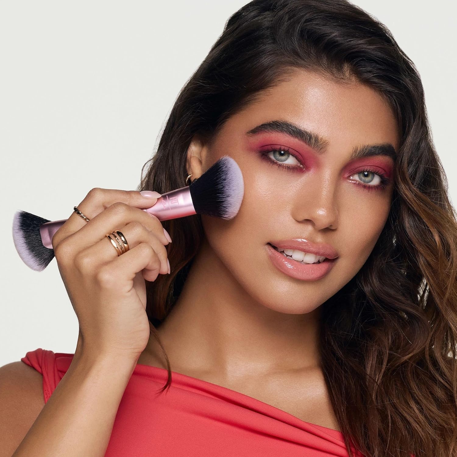 Detalle de Real Techniques Big Blends Energy Pinsel-Set (6-teilig) für Puder, Creme & Flüssigprodukte – vegan & tierversuchsfrei