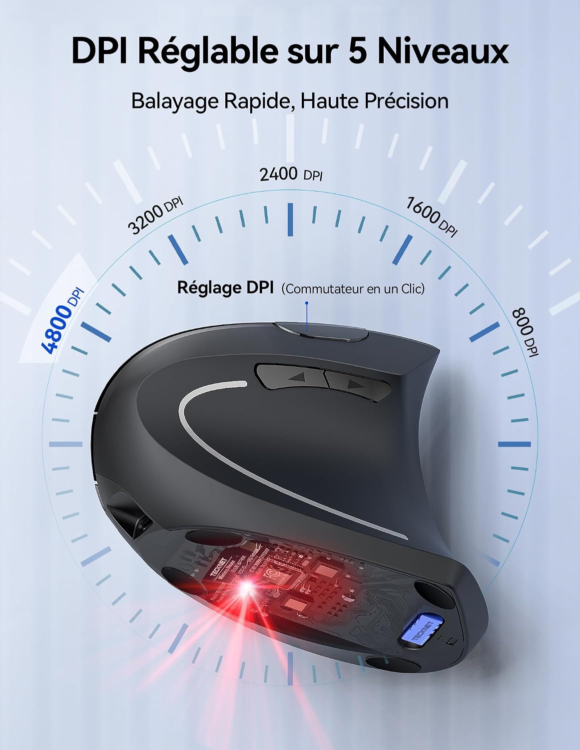 Thumbnail 4 de TECKNET Souris Ergonomique 4800 DPI