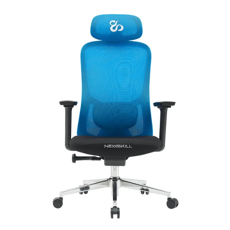 Detalle 2 de Newskill NUE: Silla Gaming Ergonómica de Malla Transpirable con Soporte Lumbar (Negro-Azul)