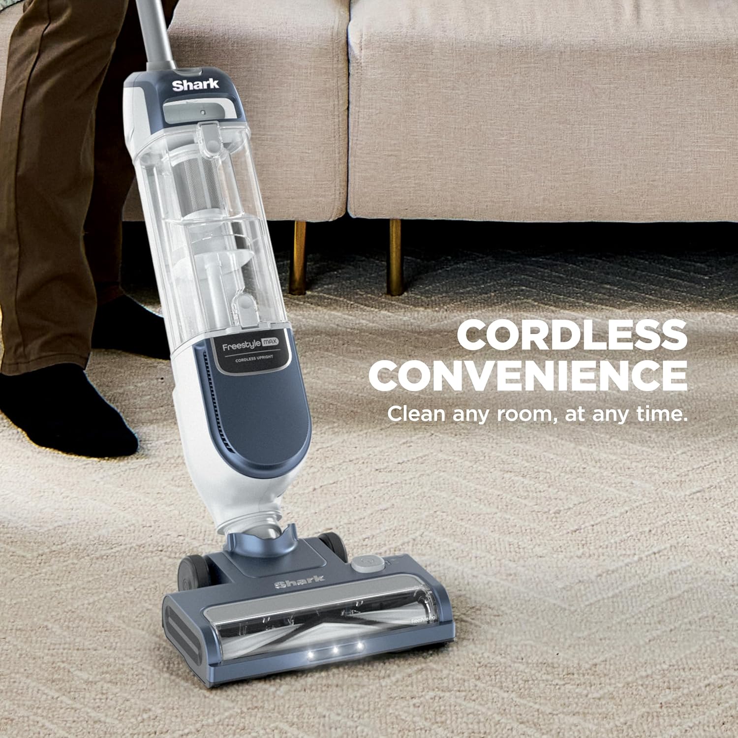 Detalle de Shark Freestyle Max Cordless Upright Vacuum SV2002 (Nordic Blue) — Lightweight Multi-Surface Cleaner
