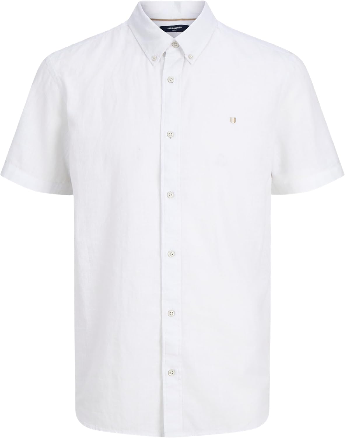 Detalle de Jack & Jones Jprblusummer Lin. Bl. Shield SS Shirt SN Uomo – Camicia a righe premium