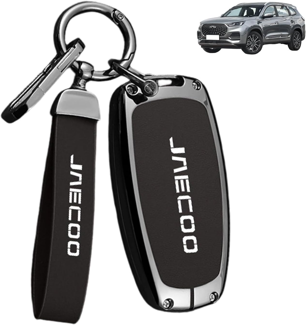 Detalle de For Jaecoo Key Fob Holder: Full Protection 360° Case for Jaecoo 7 (J7/J8/J9) 2023–2026 in Dark Brown