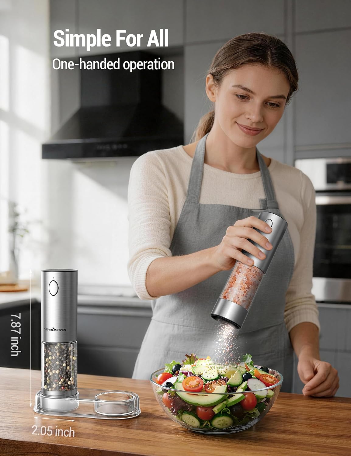 Detalle de ThermoMaven Electric Salt and Pepper Grinder 110 ml ๐ง