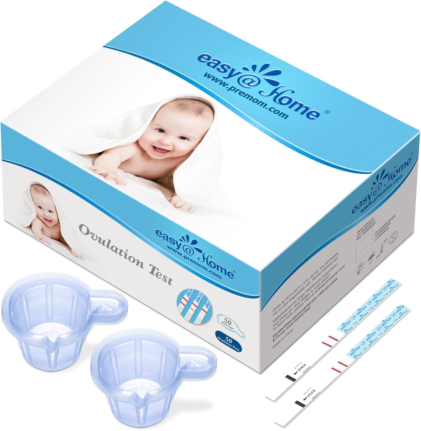 Thumbnail 6 de Easy@Home Ovulation Test Strips with Premom App Integration – 50 LH Strips + 50 Urine Cups