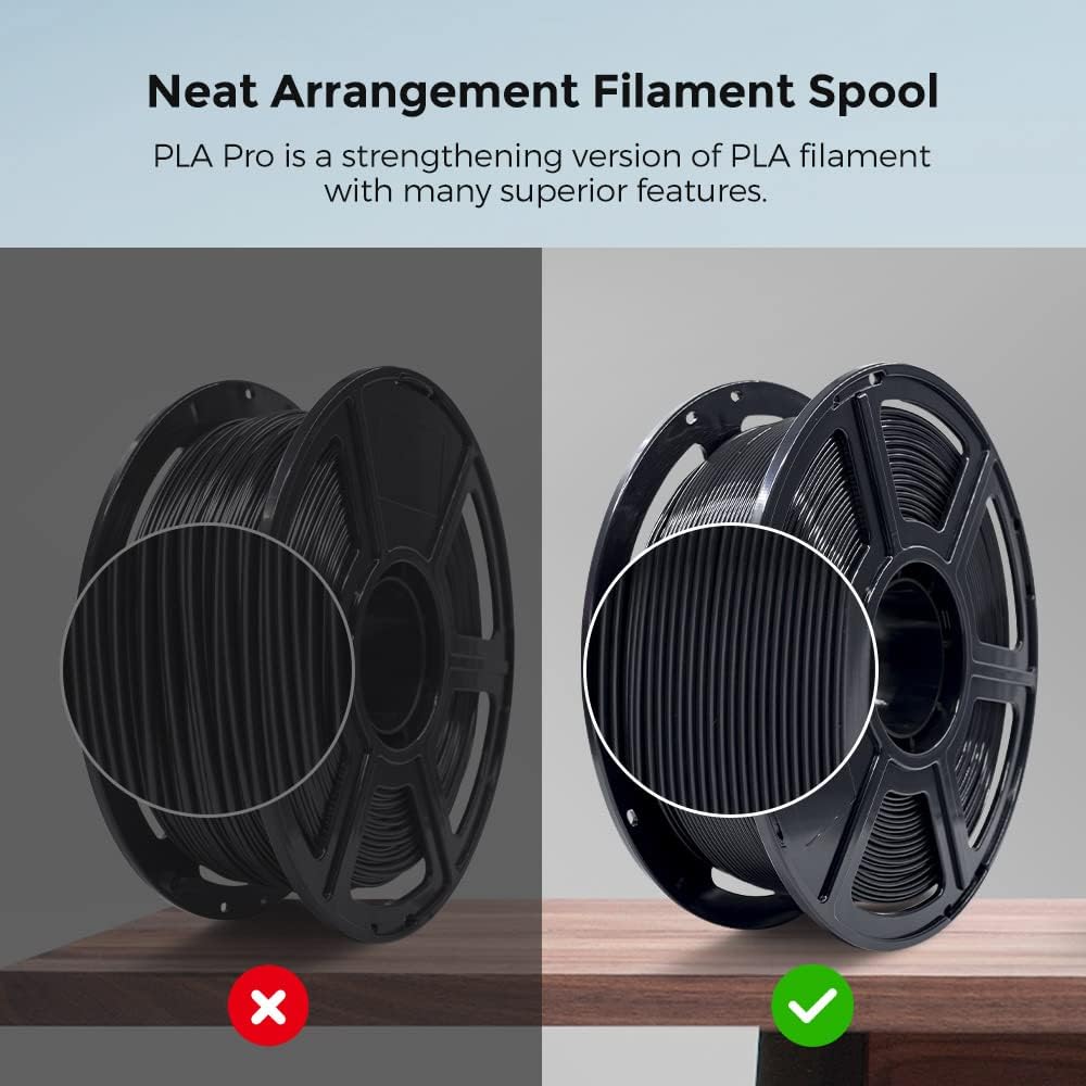 Detalle 2 de FLASHFORGE PLA PRO Filament 1.75mm, 1kg Spool (Black) — Tough, Clog-Free & Dimensional Accuracy ±0.02mm