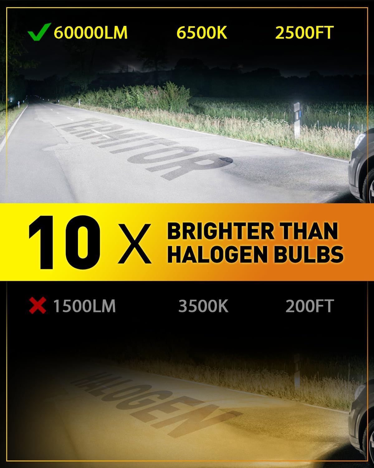 Thumbnail 1 de Termitor Upgraded H11/H9 Light Bulbs (H8/H16 Compatible), 6500K White, CANbus Ready, Plug N Play — Pack of 2