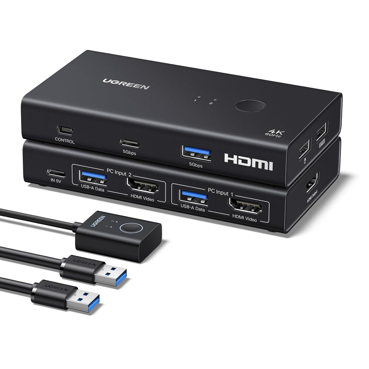 Detalle de UGREEN Switch KVM HDMI 4K