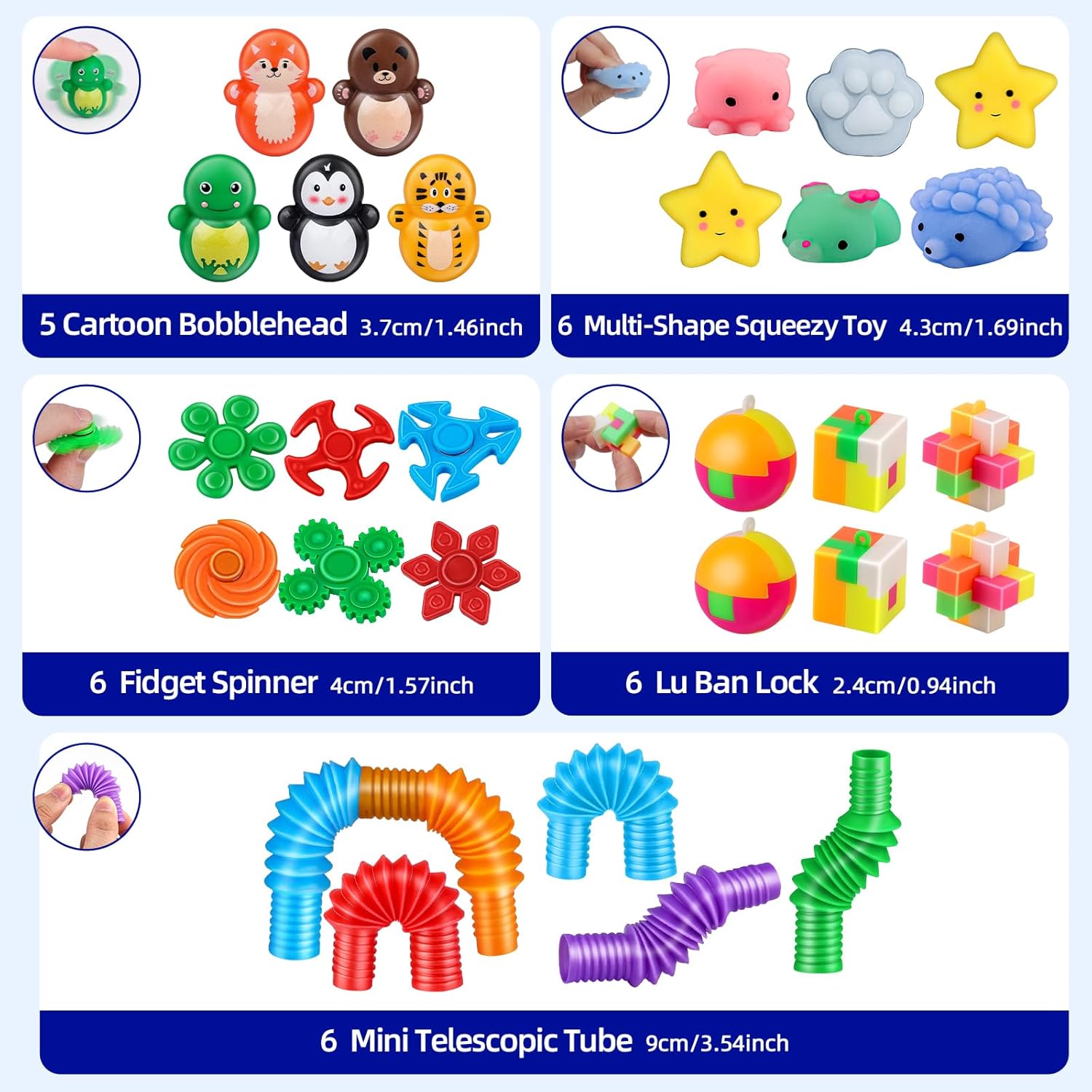 Thumbnail 6 de AmyBenton 76PCS Party Bag Fillers Set (Squishy Toys, Fidget Spinners & more) for Birthday Pass the Parcel, Classroom Prizes