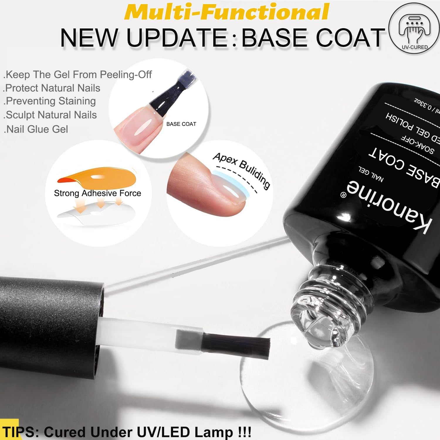 Thumbnail 5 de Kanorine Base y Top Coat gelbasis- en topcoat, no-wipe, 2 x 10 ml