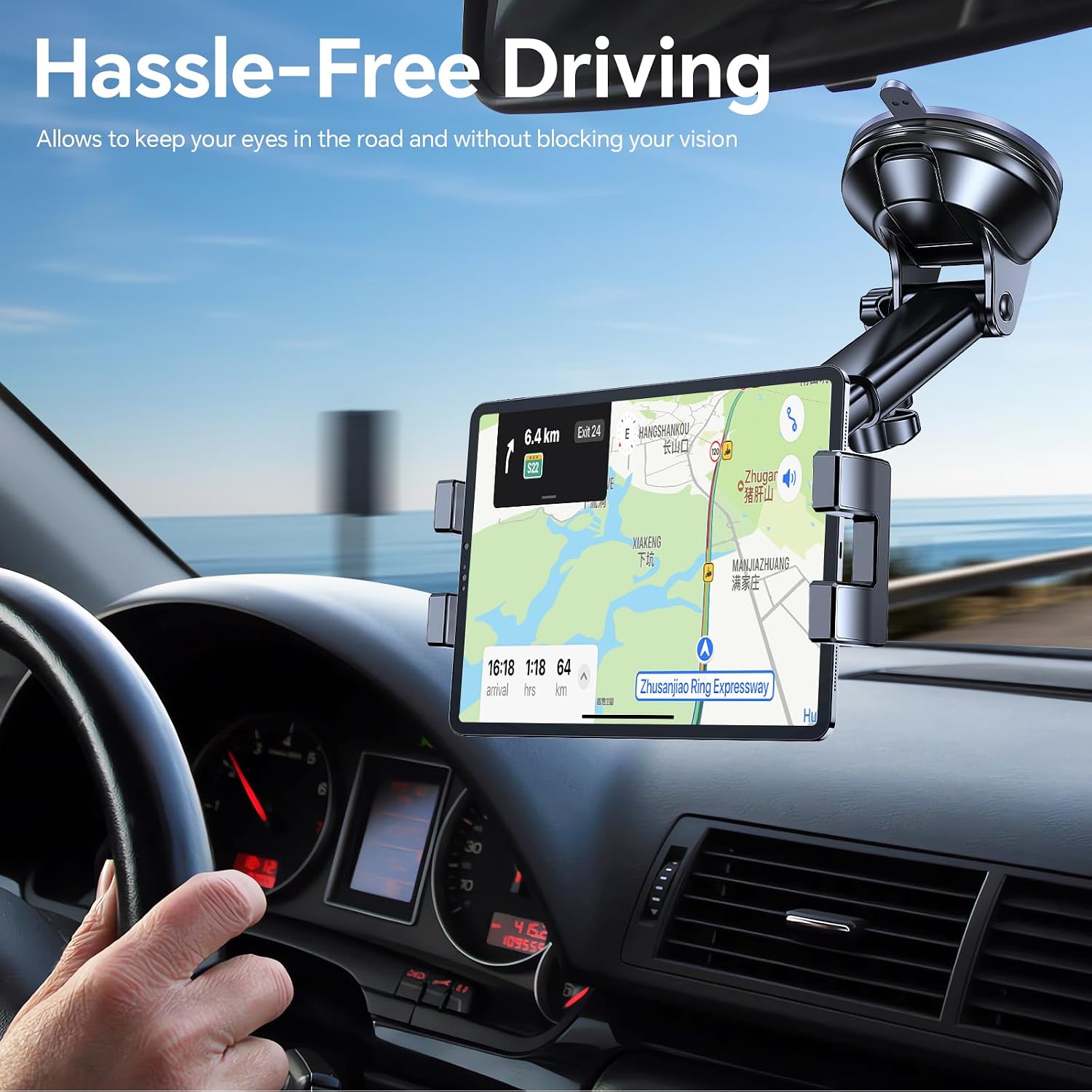 Thumbnail 1 de Coolpow Tablet Halterung Auto – 360°-Drehung, verbesserter Saugnapf, für 4,7–12,9 Zoll Tablets