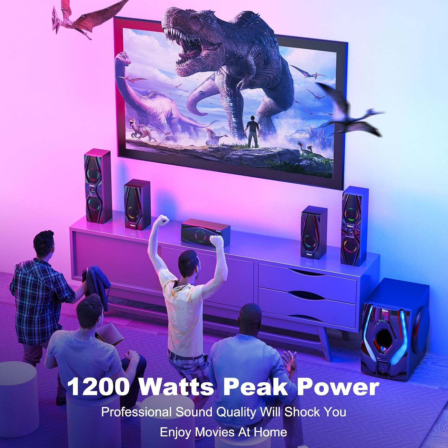 Detalle de Bobtot Home Theater Speakers 1200 Watts