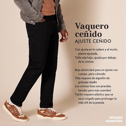 Thumbnail 1 de Amazon Essentials Vaqueros Ajustados Negro 33W/30L 👖