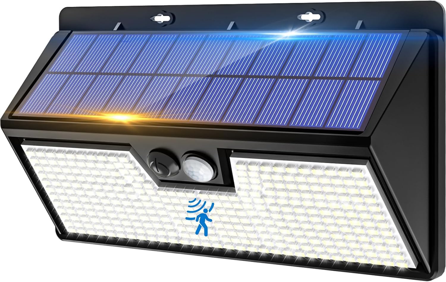 Detalle de vighep Solarlampen für Außen mit Bewegungsmelder, 318 LEDs, IP65 – 3 Modi (kaltweiß), 1 Stück