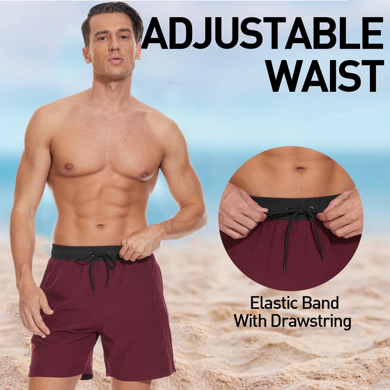 Detalle de Arcweg Badehose Herren 2in1 Kompression Liner – Elastisch, atmungsaktiv und praktisch