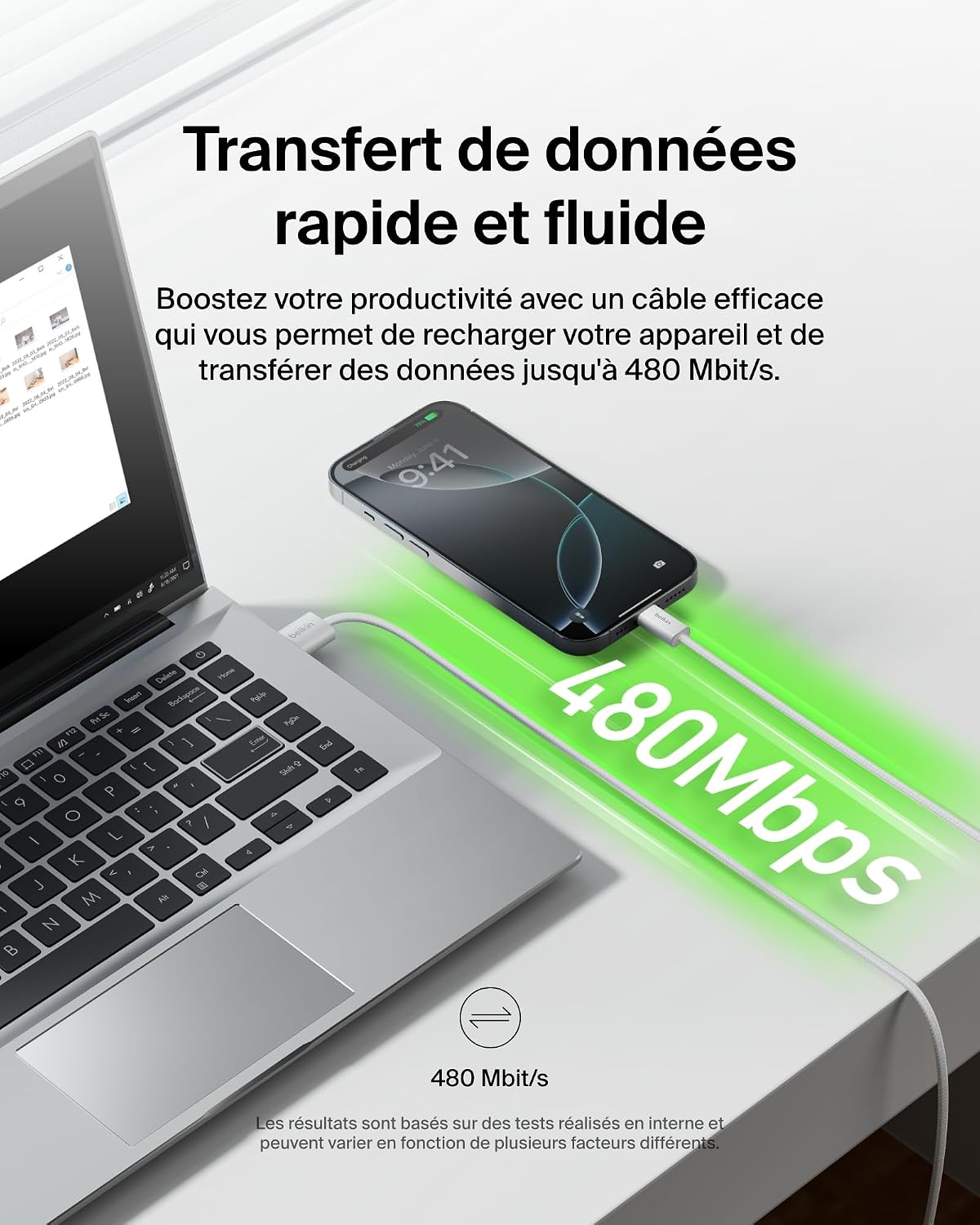 Thumbnail 5 de Belkin Pack 2 câbles USB-A vers USB-C 1,5 m