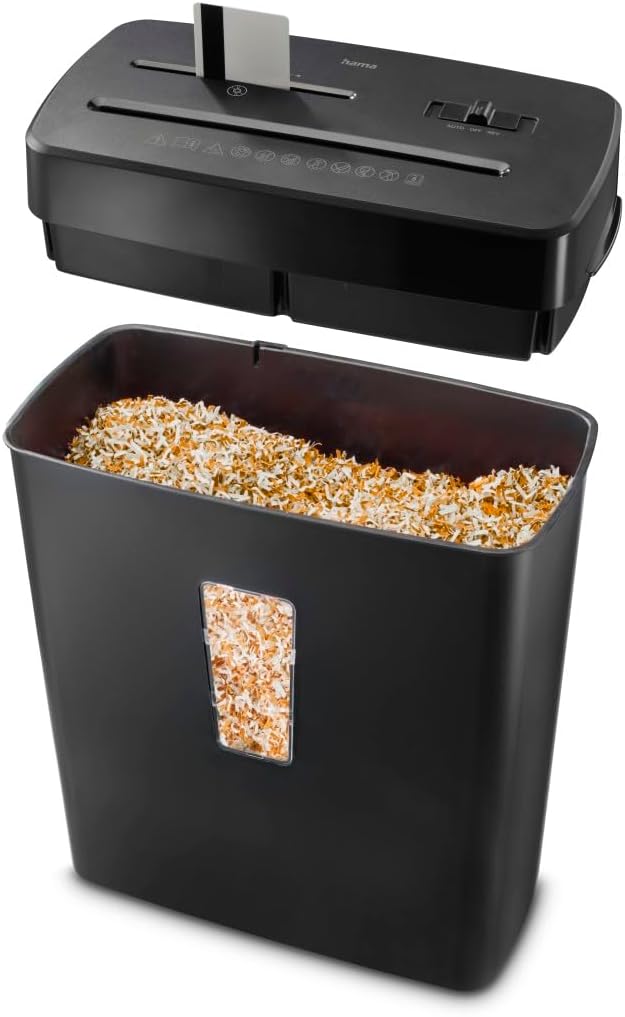 Thumbnail 5 de Hama Aktenvernichter P5 T2 E2 O1 mit Mikroschnitt, CD/DVD/Plastik-Einzug und 13‑Liter-Papierkorb