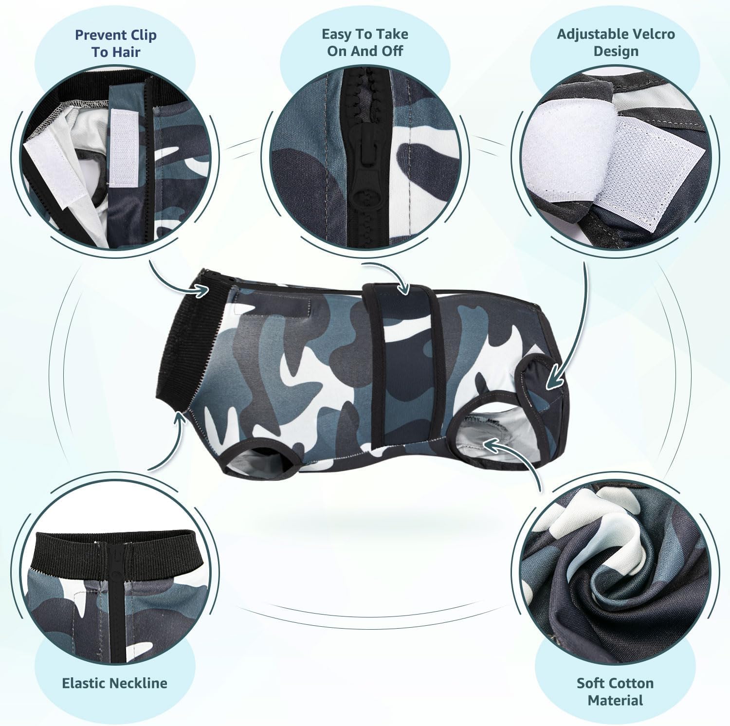 Detalle de Dog Surgery Recovery Suit 4XL with zipper