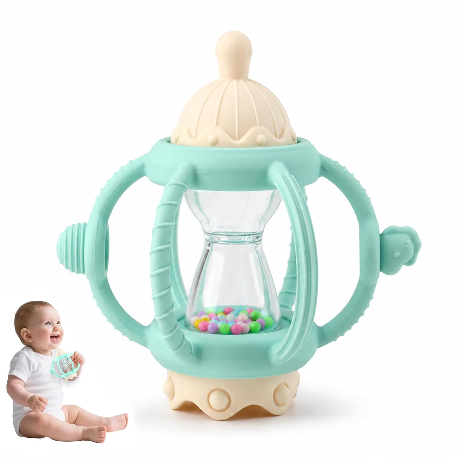 Detalle de KDTOMOY Silicone Baby Teether Rattle