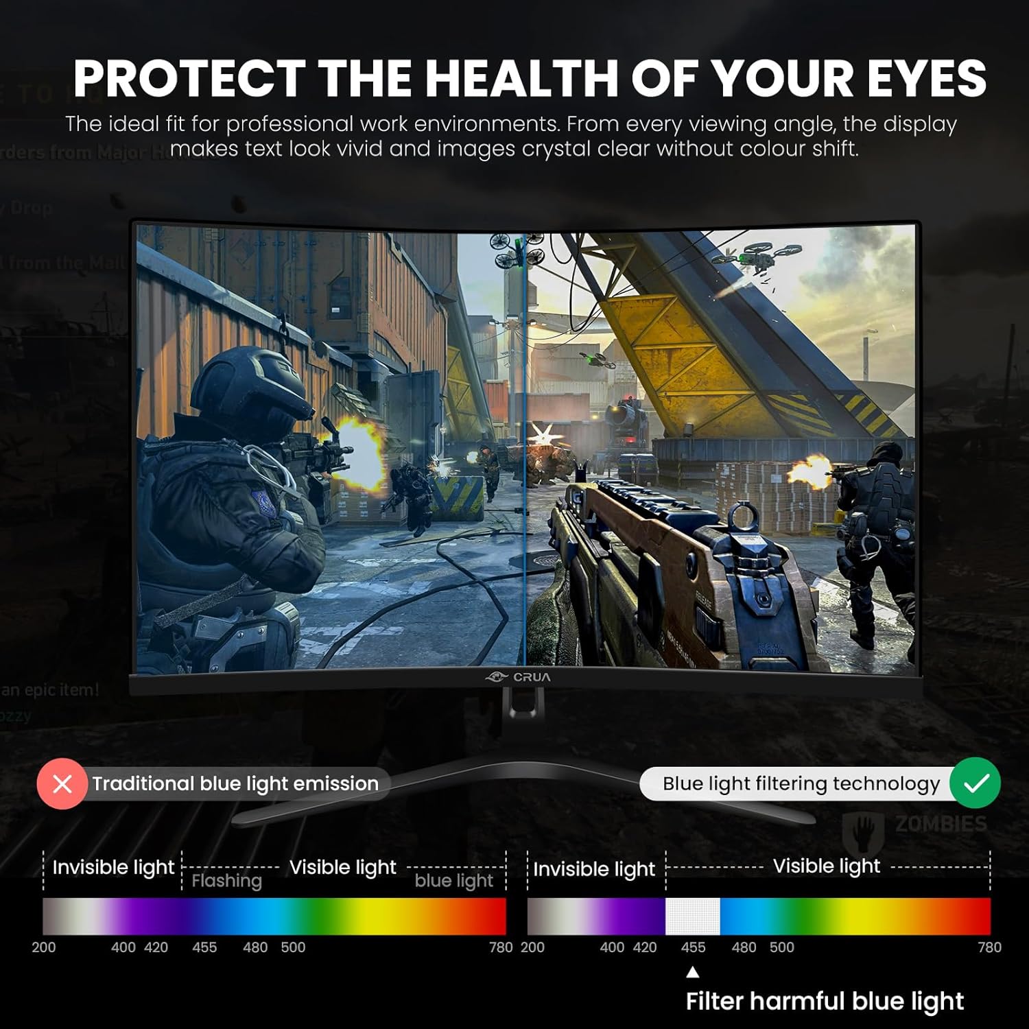 Thumbnail 5 de CRUA 27" Curved Gaming Monitor 180Hz