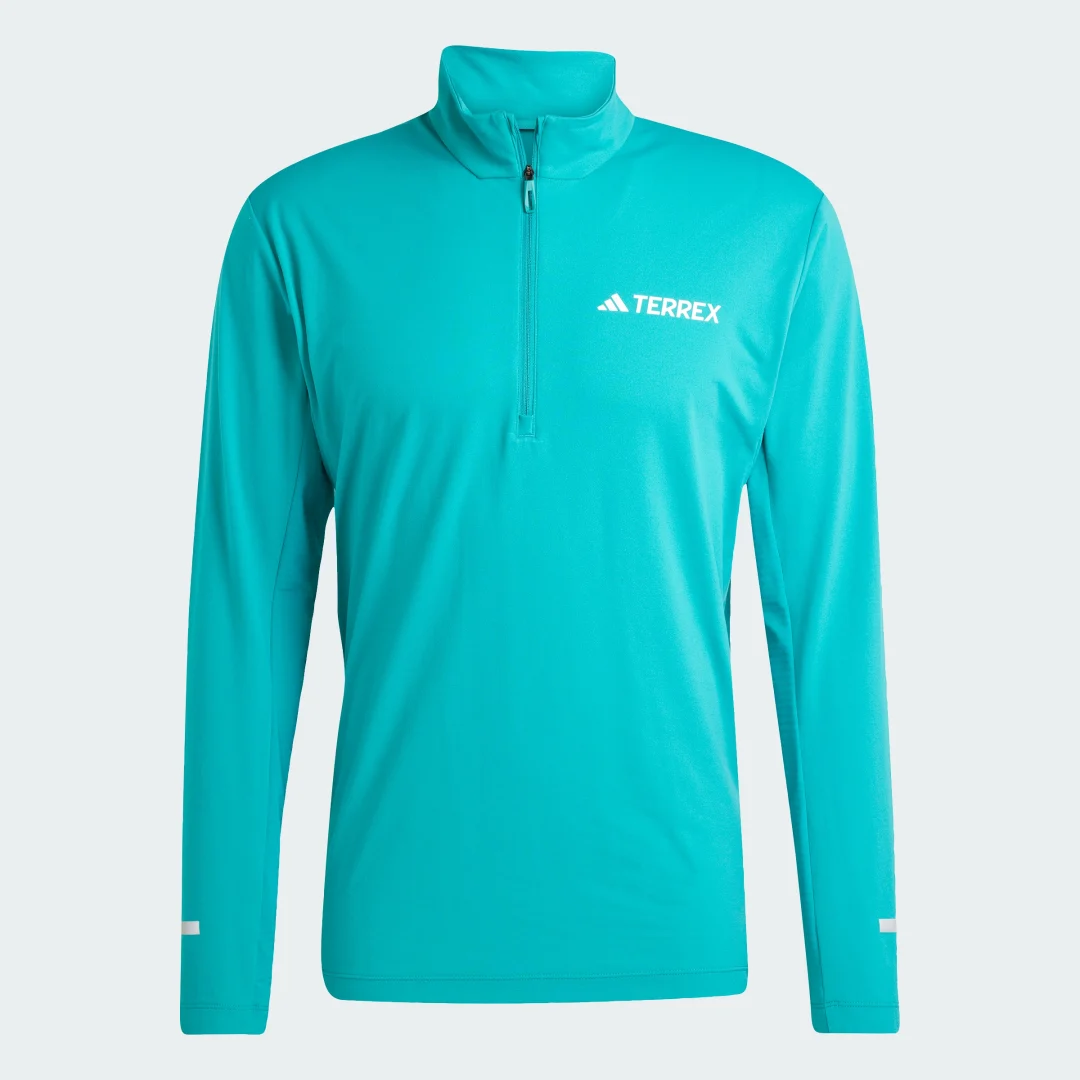 Detalle 2 de Camiseta manga larga con cremallera hasta el pecho Terrex Xperior de Adidas, verde