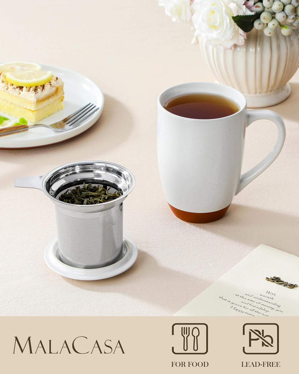 Detalle de MALACASA Ceramic Tea Mug, 18 oz