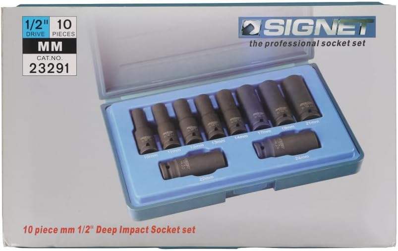 Detalle 2 de SIGNET 23291 1/2ドライブ ミリ対応ディープインパクトソケットセット 10サイズ