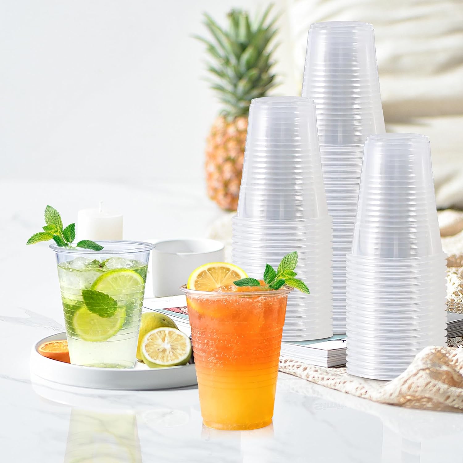 Detalle 2 de Lamosi 7 oz Clear Plastic Cups (500 Pack) – Durable, Disposable, Perfect for Parties