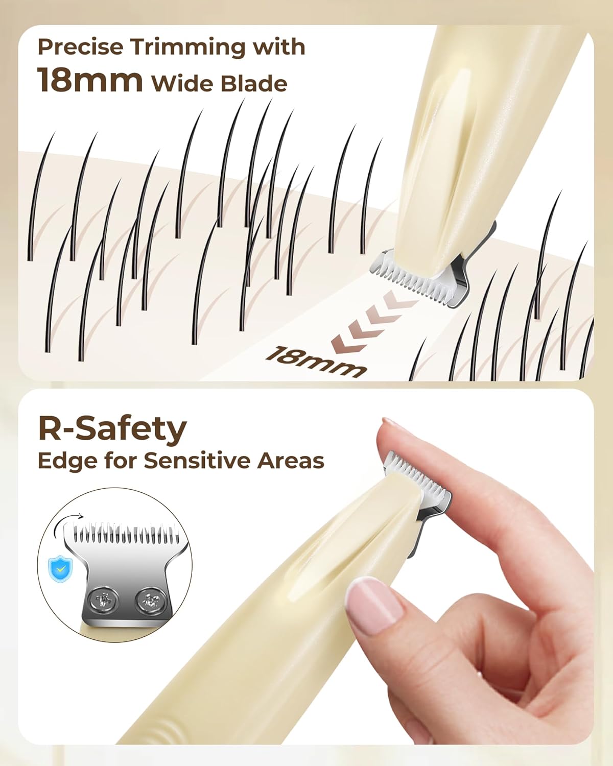 Thumbnail 1 de [Pro Version] FURBONA Dog Paw Trimmer – 18mm Wide Blade, LED Display & 35dB Quiet