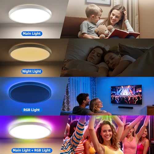 Thumbnail 6 de Taipow Plafón LED regulable para techo (24W, 2160 LM) con RGB y mando a distancia