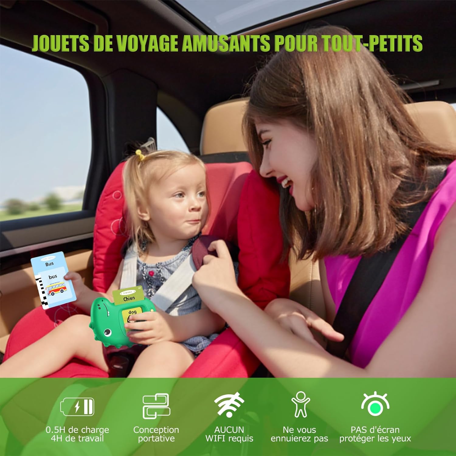 Thumbnail 4 de Cartes Flash Parlantes: Cartes éducatives pour Enfants – 112 feuilles, 224 mots, Montessori