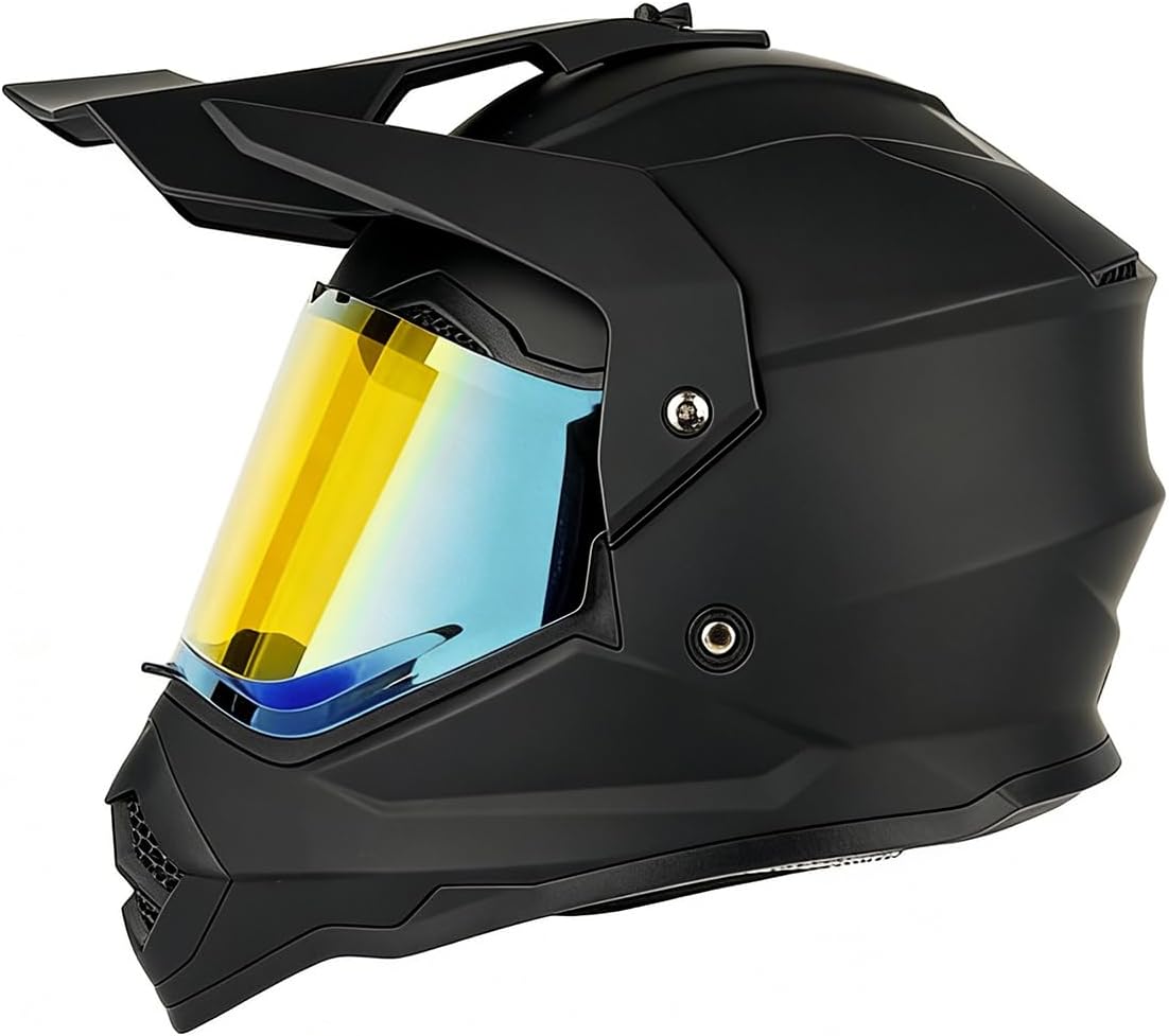 Detalle 2 de Orthrus Youth Dirt Bike Helmet DOT Approved Dual Sport Full Face Helmet (Matte Black, X-Large)