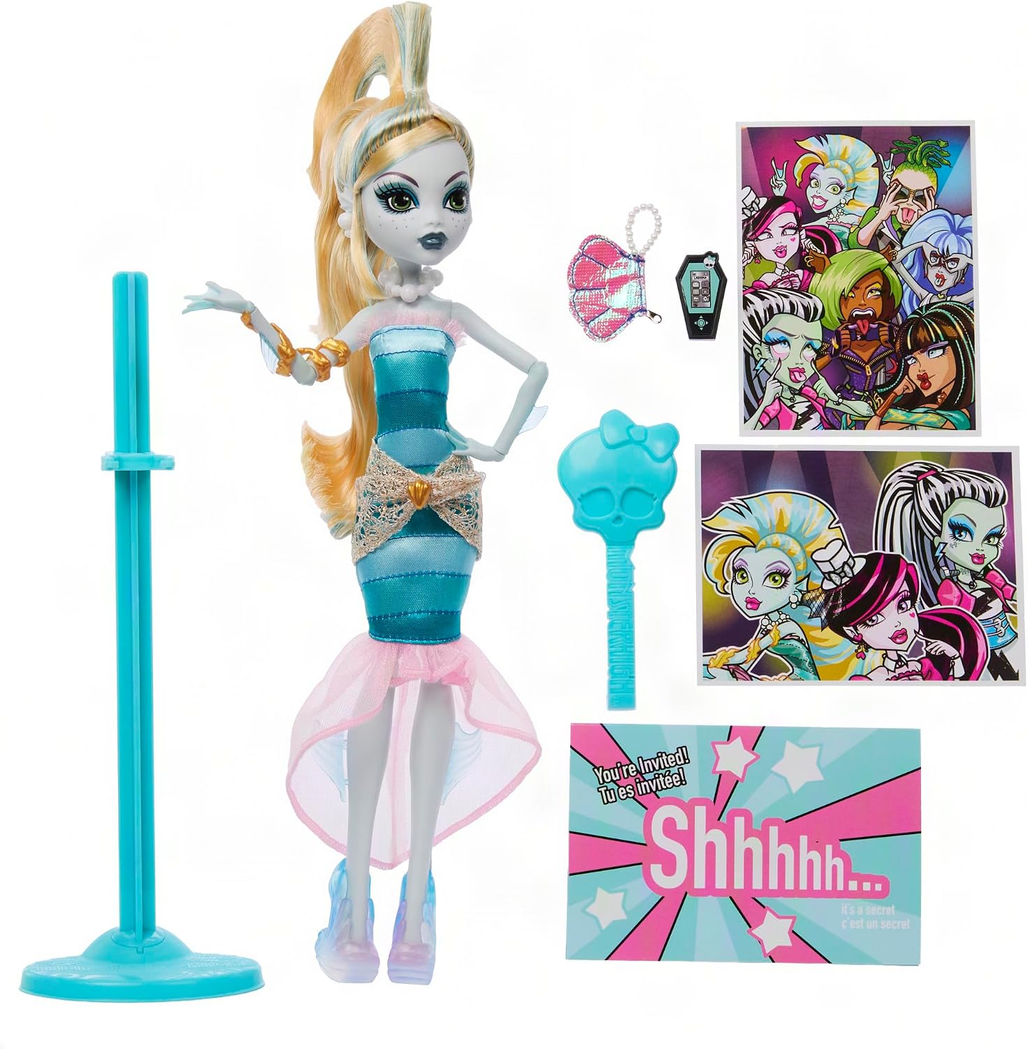 Detalle de Monster High Dawn of The Dance Lagoona Blue – Muñeca Creeproduction